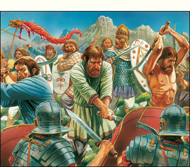 The Dacians defend against the Roman attack!