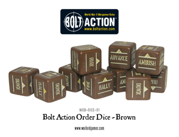 Warlord Games BNIB Bolt Action Orders Dice 12 WGB-DICE-13 Black 