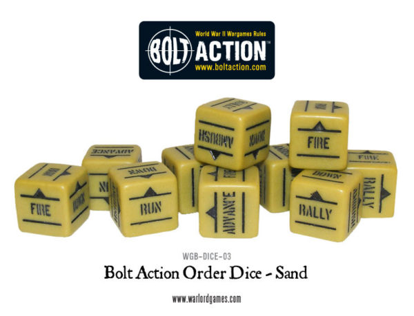 BLACK Warlord Games Bolt Action ORDER DICE PACK WGB-DICE-13 