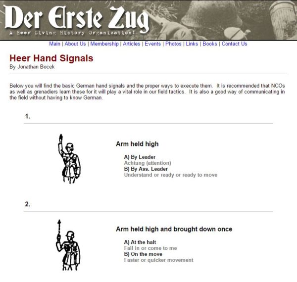 Heer German Hand Signals manual