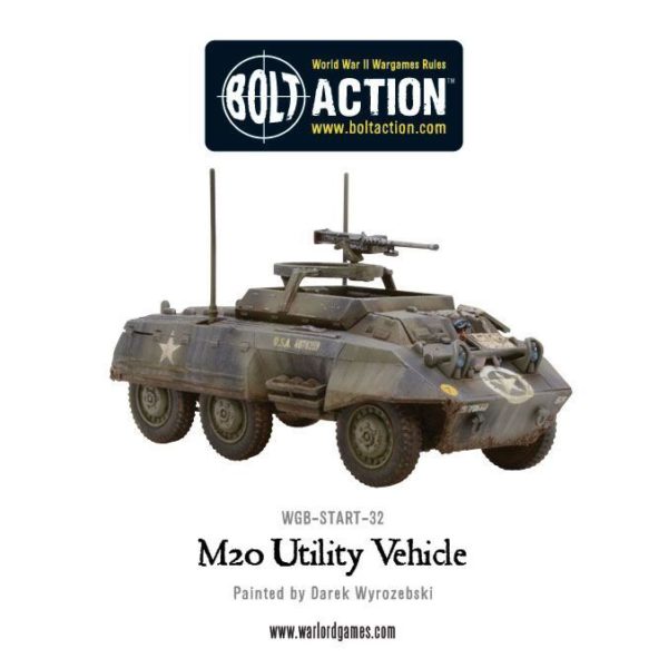 Bolt Action American M8/M20 Greyhound Scout Car 1:56 WWII Military Wargaming Plastic Model Kit