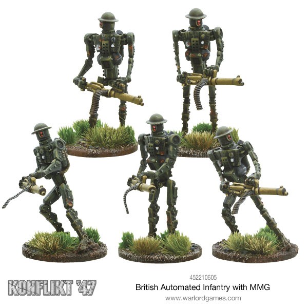 Konflikt '47 Warlord Games British Automated Infantry with MMG New 