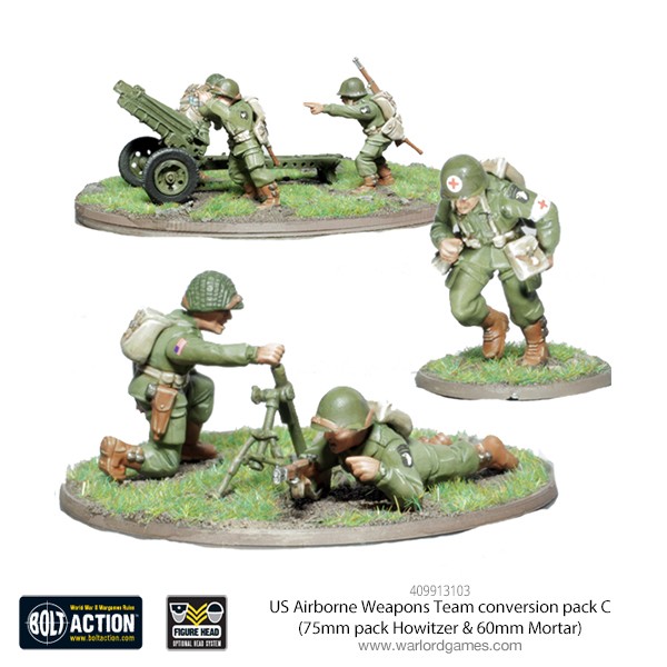 409913103 US Airborne Weapons Team conversion pack C (75mm pack Howitzer & 60mm Mortar)