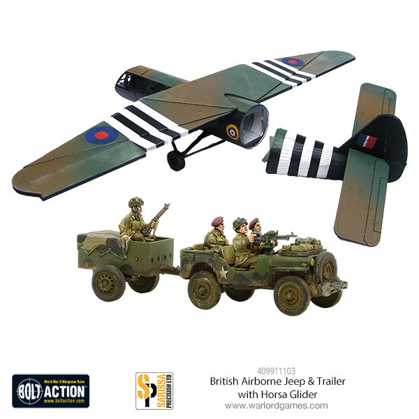 409911103 British Airborne Jeep & Trailer with Horsa Glider
