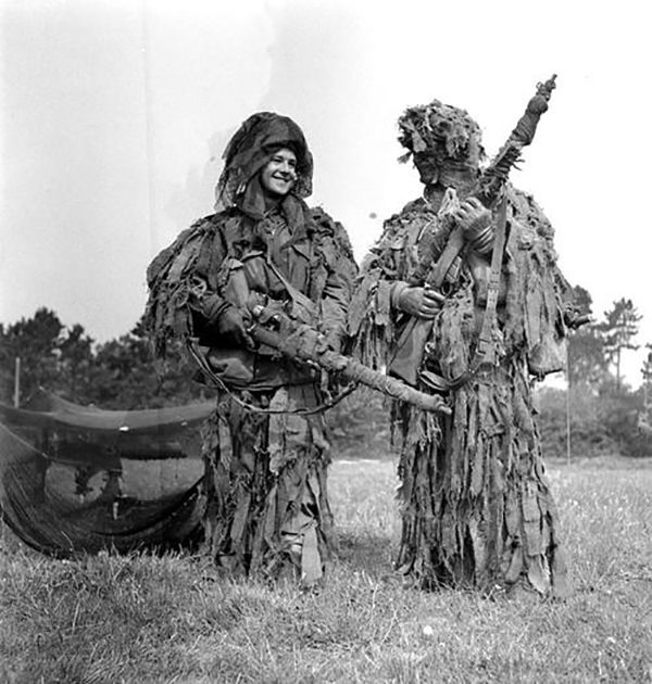 Canadian snipers in ghillie suits
