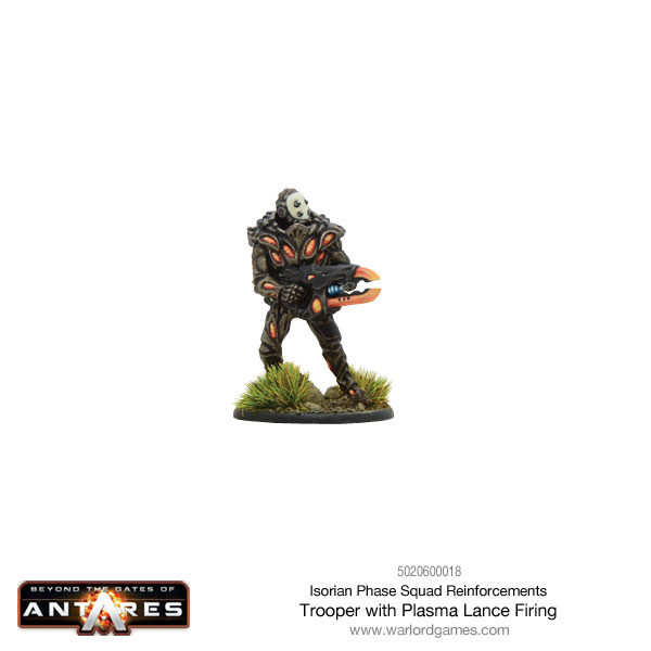 Isorian Phase Squad trooper with plasma lance firing