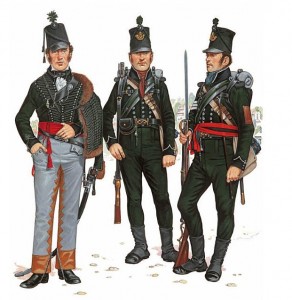 3 soldiers of the 95th Rifles.