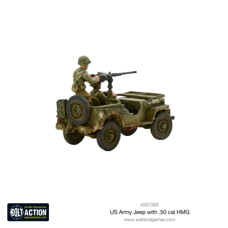 New: US Army Jeep with 30 Cal MMG and 50 Cal HMG - Warlord Games