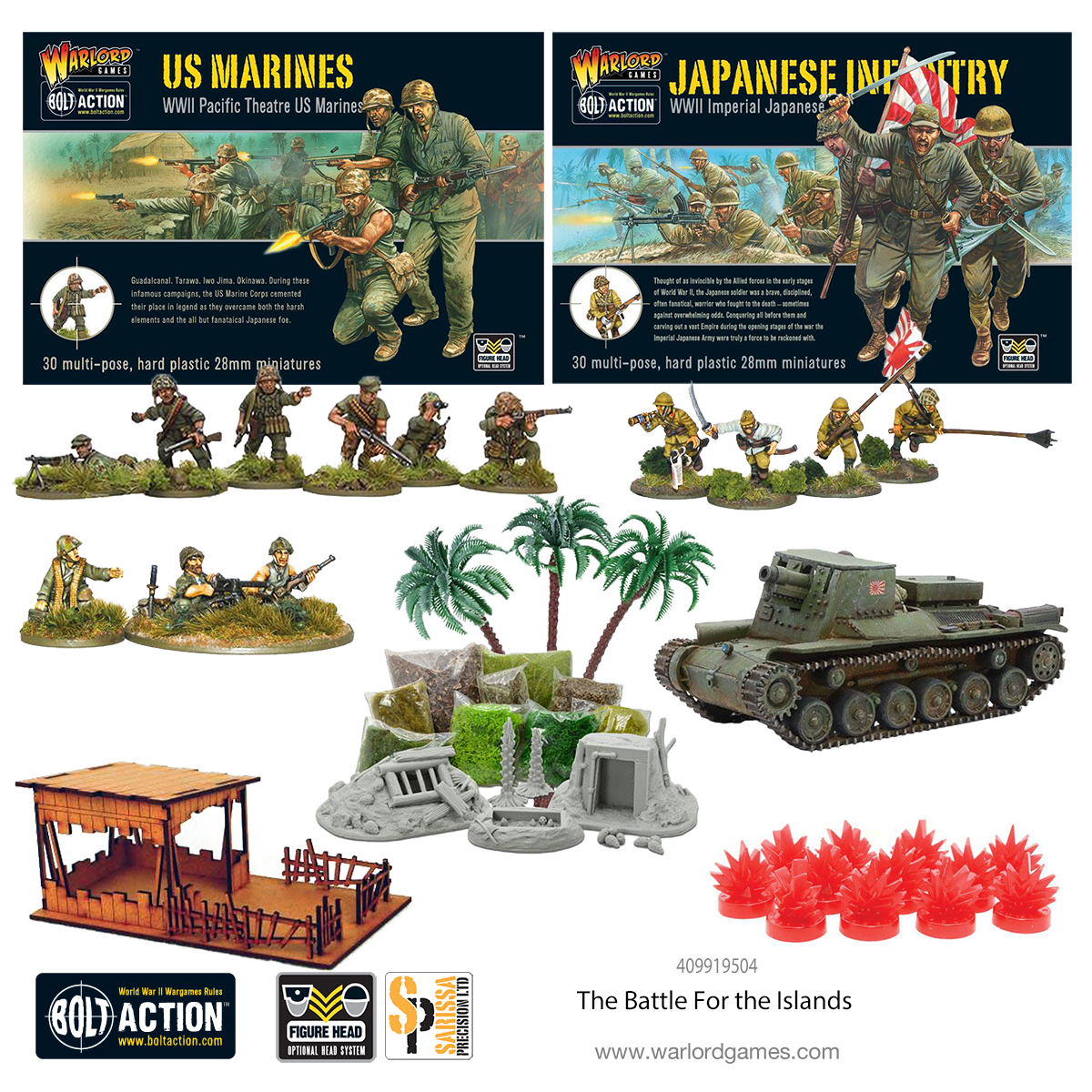 28mm Bolt Action US Marine Corp WWII Models 
