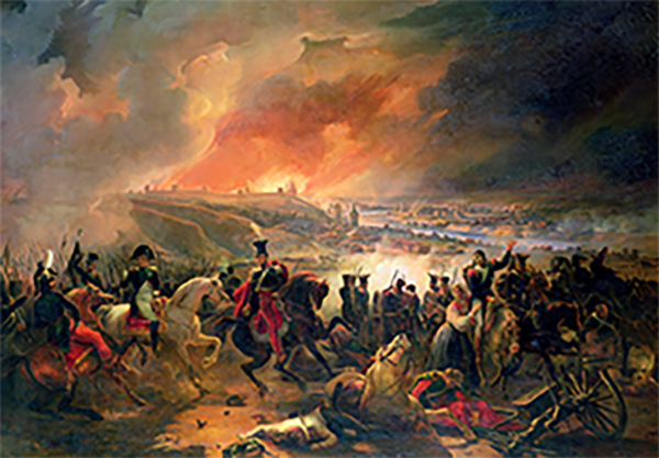 Smolensk burns under an intense artillery barrage.
