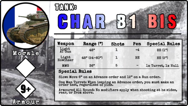 Char B1 bis unit card