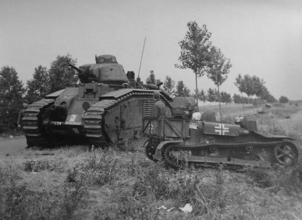 The Germans investigate another knocked out Char B1.
