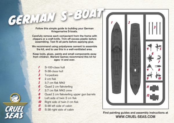 German S-Boat – Cruel Seas Assembly Leaflet