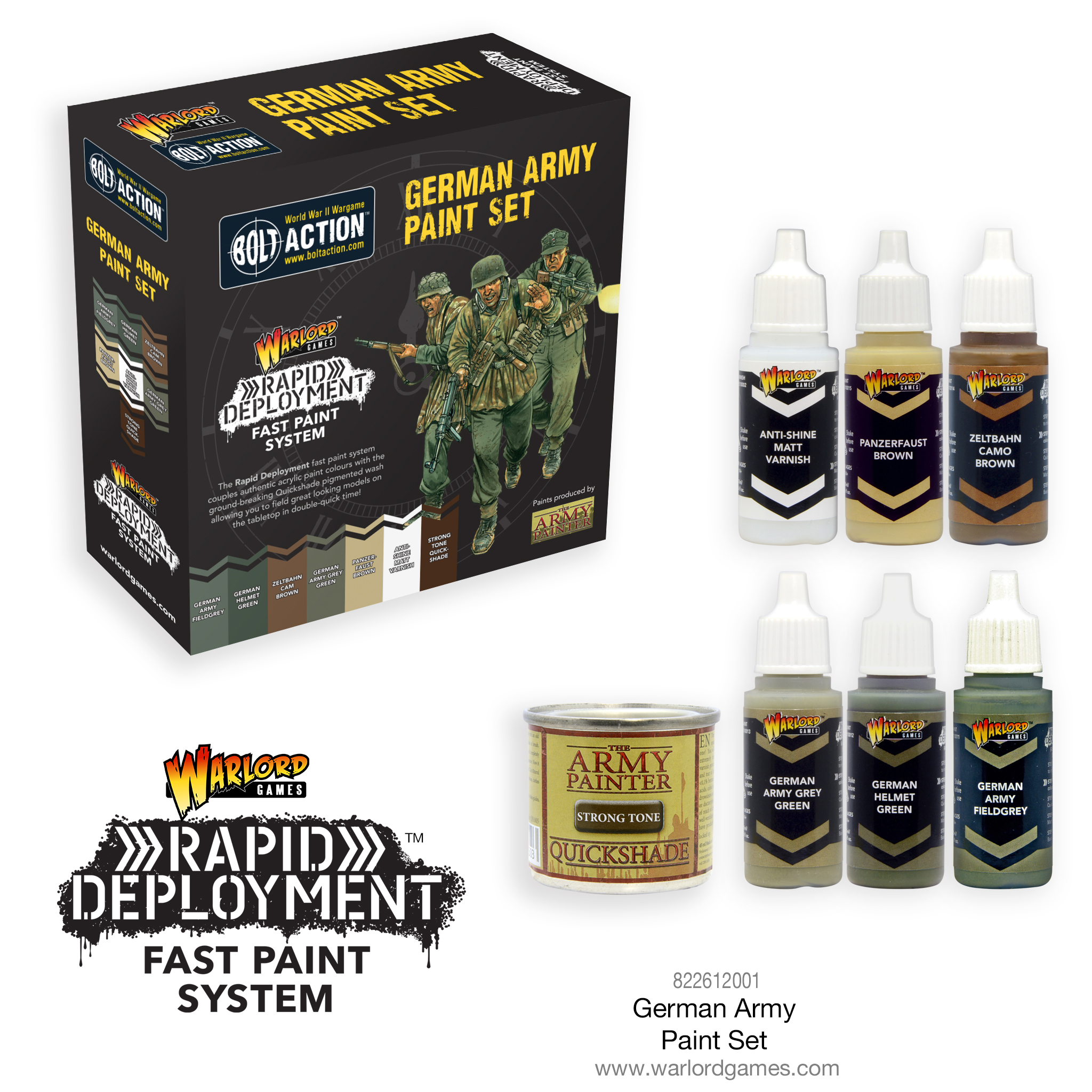 New Bolt Action German Paint Set Warlord Games