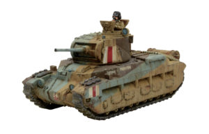 Plastic A12 Matilda II Desert_front left quarter view