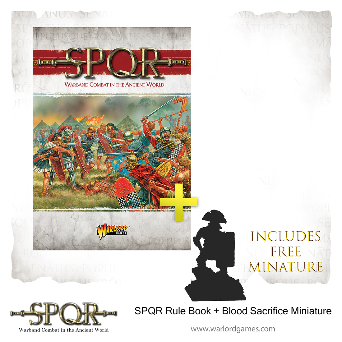 SPQR Rule Book + Blood Sacrifice Miniature Bundle
