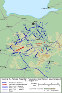 Map of Movements in the Falaise Pocket