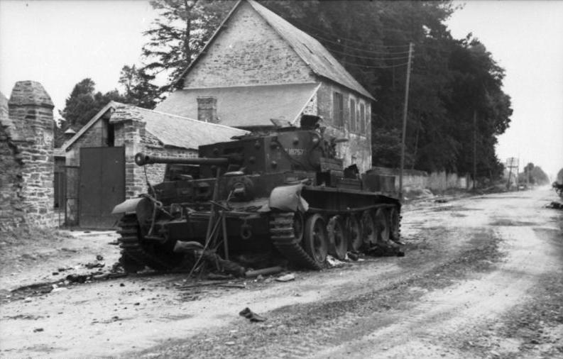 The wreck of a Cromwell Tank At Villers Bocage