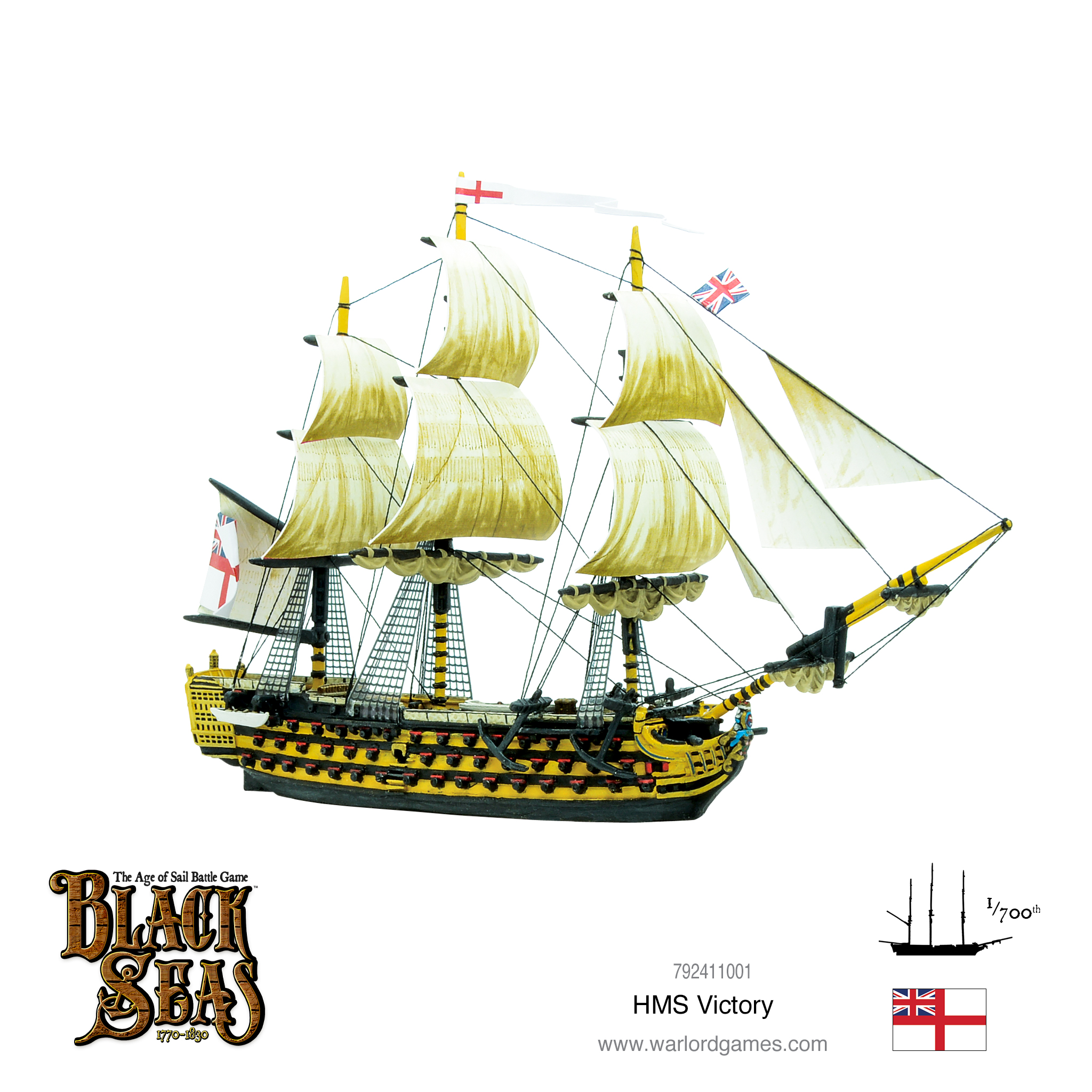 Warlord Games Black Seas HMS Victory 1770-1830 Sails ship Royal Navy Britain 