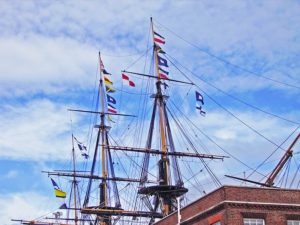 Nelson's signal, "England expects that every man will do his duty", flying from Victory on the bicentenary of the Battle of Trafalgar