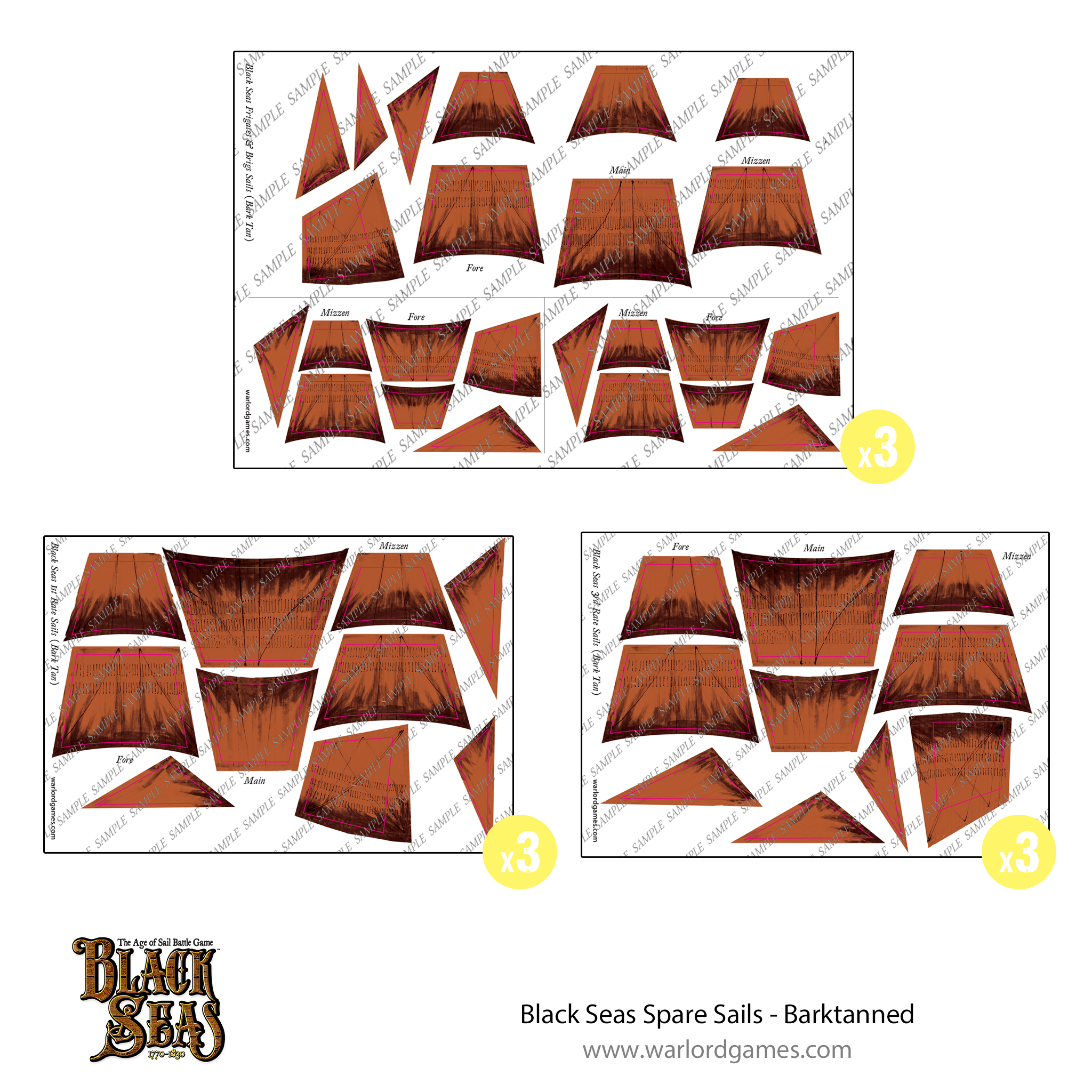 Black Seas Spare sails - barktanned