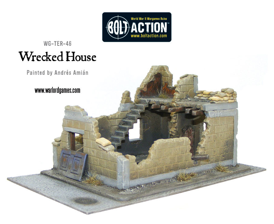 wargame scenery Bolt Action Sets c and D Supplied 28mm Small Town of Ruins 